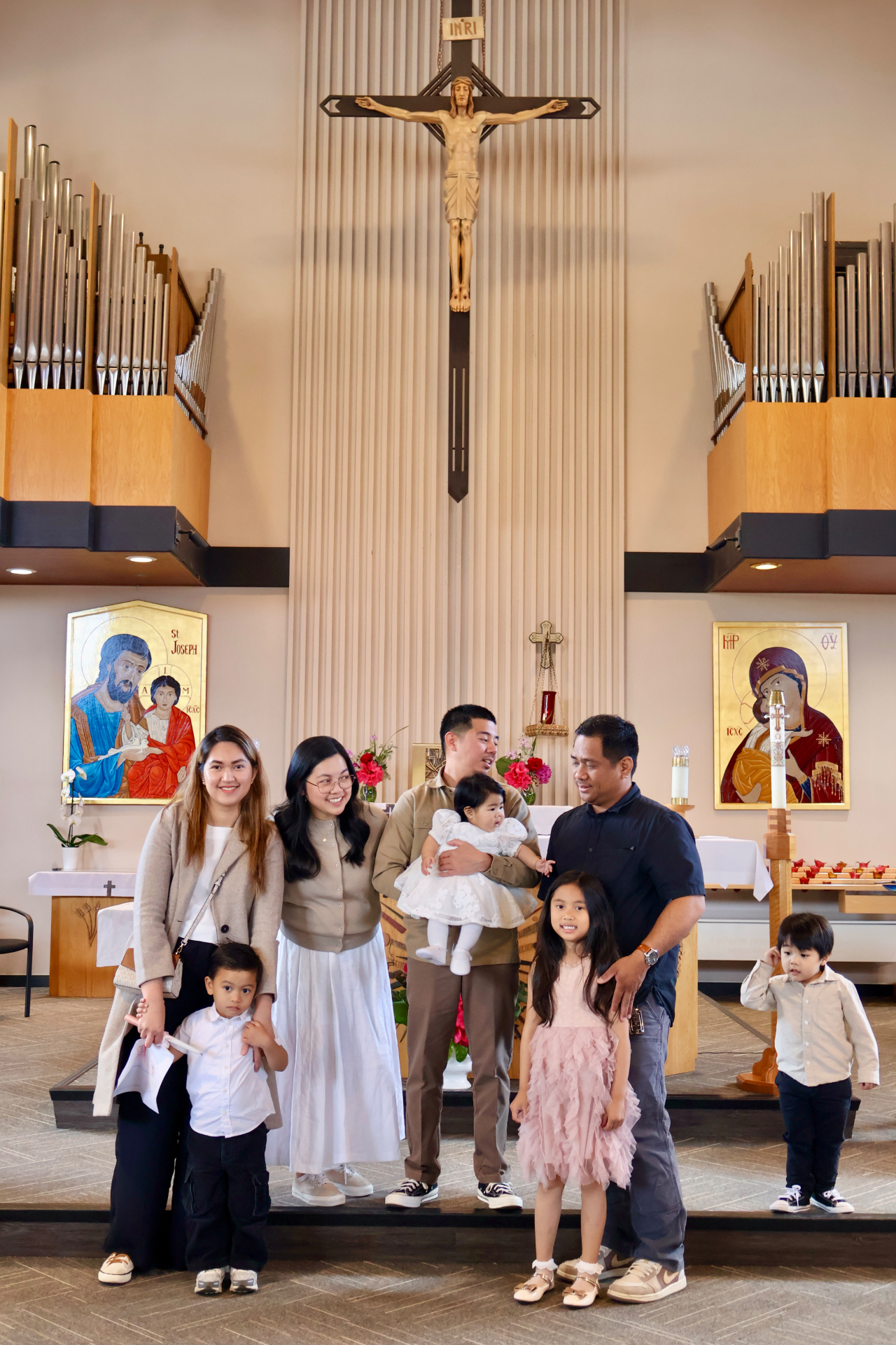 Extended family at church